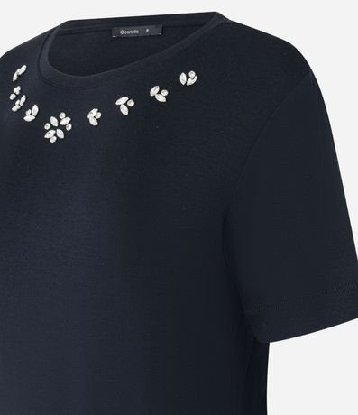 Remera T-shirt en Viscosa con Aplicación de Strass 5