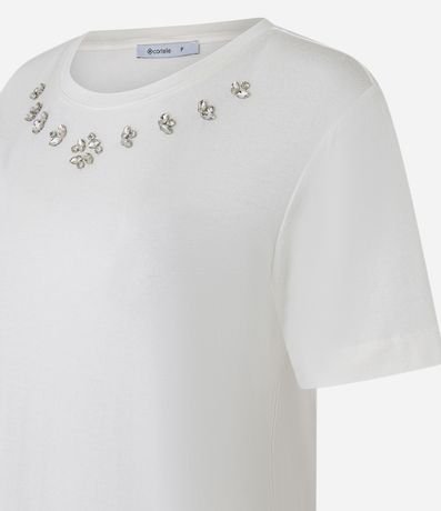 Remera T-shirt en Viscosa con Aplicación de Strass 6