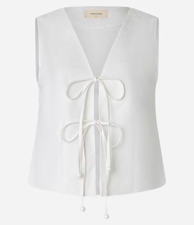 Chaleco en Viscolino con Lazo Delantero 8