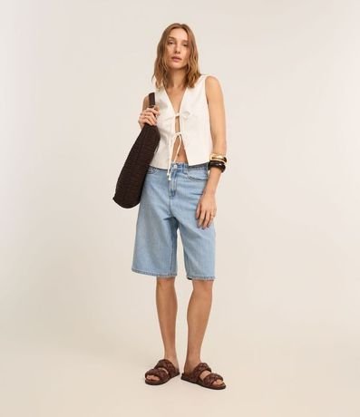 Chaleco en Viscolino con Lazo Delantero 3