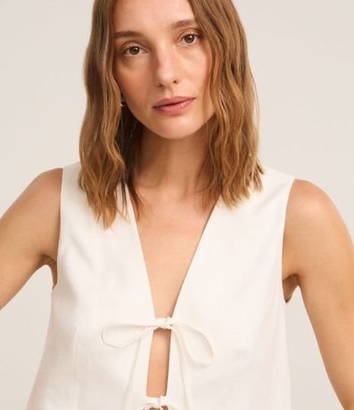 Chaleco en Viscolino con Lazo Delantero 4