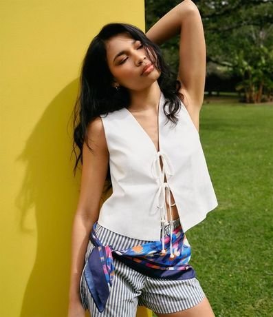 Chaleco en Viscolino con Lazo Delantero