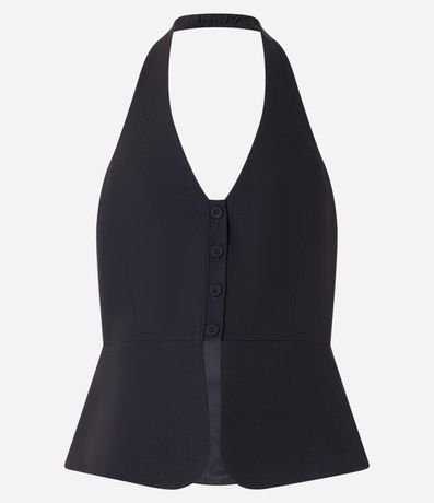 Chaleco Peplum Frente Única Sastreria con Botones 5