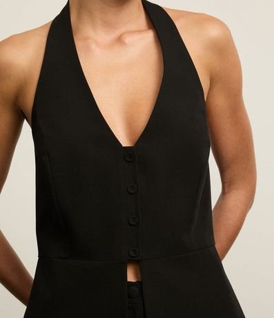 Chaleco Peplum Frente Única Sastreria con Botones 3