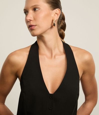 Chaleco Peplum Frente Única Sastreria con Botones 4