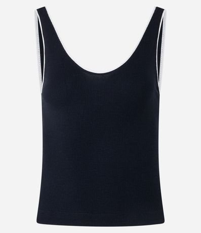 Musculosa en Rib con Bies contrastante 7