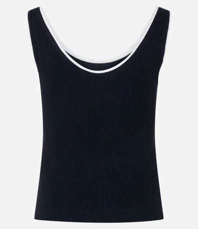 Musculosa en Rib con Bies contrastante 9