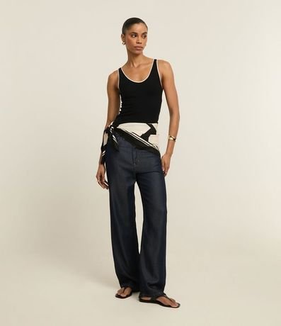 Musculosa en Rib con Bies contrastante 2