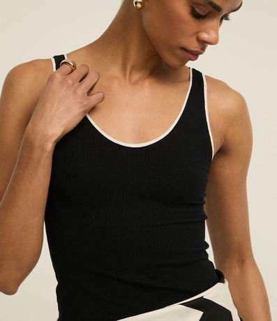 Musculosa en Rib con Bies contrastante 3