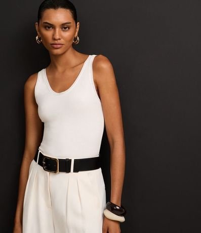 Musculosa en Rib con Bies contrastante 7