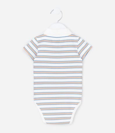 Body Infantil con Cuello Polo y Estampa Rayada - Talle 0 a 18 meses 2
