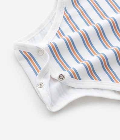 Body Infantil con Cuello Polo y Estampa Rayada - Talle 0 a 18 meses 4