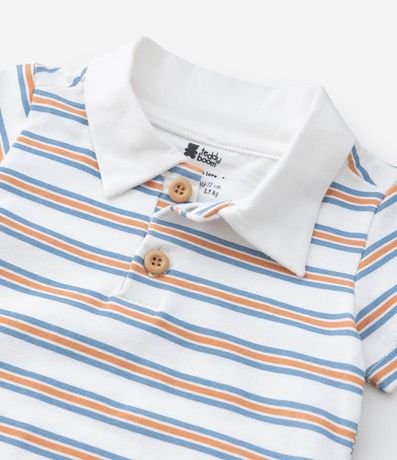 Body Infantil con Cuello Polo y Estampa Rayada - Talle 0 a 18 meses 5