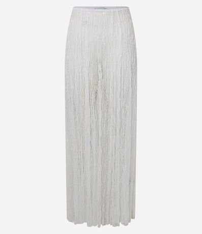 Pollera Evasê New Midi con Encaje Texturizada 6