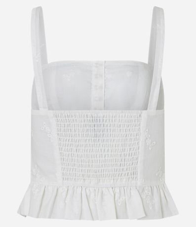 Blusa Corset en Laise con Bordado de Flores 8