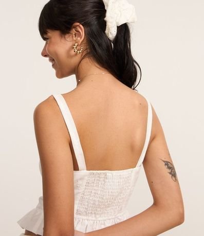 Blusa Corset en Laise con Bordado de Flores 4