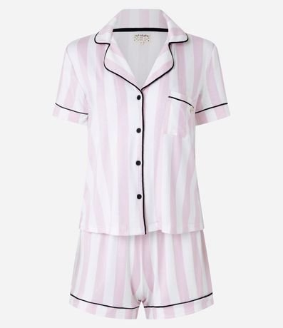Pijama Short Doll Americano con Estampa Rayada 4