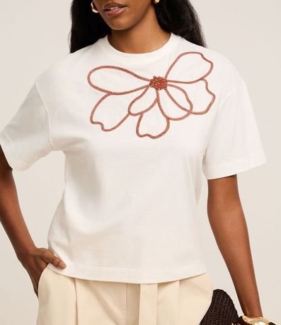 Blusa Boxy en Algodón con Bordado Floral 4