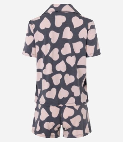 Pijama Short Doll Americano en Viscosa con Estampa de Corazones 5