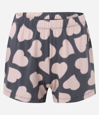 Pijama Short Doll Americano en Viscosa con Estampa de Corazones 6