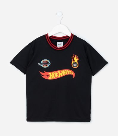 Remera Infantil con Estampa Frente y Espalda Hot Wheels - Talle 5 a 14 años