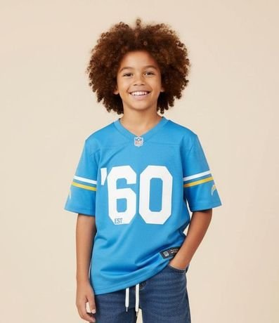 Remera Deportiva Infantil Estampa Los Angeles Chargers NFL - Talle 5 a 14 años