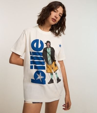 Remera Alargada en Algodón con Estampa Billie Eilish 2