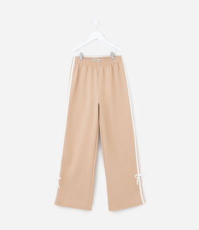 Pantalón Recto Infantil con Rayas y Moña - Talle 7 a 14 años 1