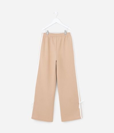 Pantalón Recto Infantil con Rayas y Moña - Talle 7 a 14 años 2