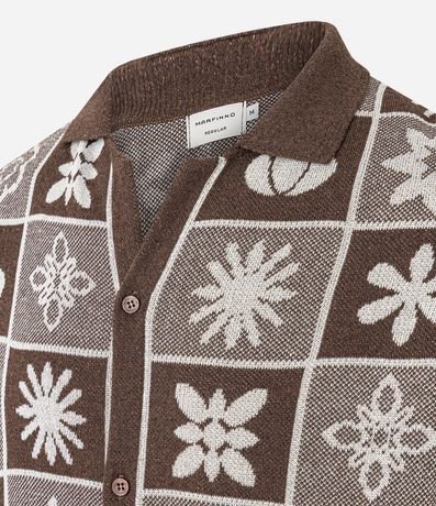 Camisa en Algodón con Estampa Cuadriculada y Texturizada 6