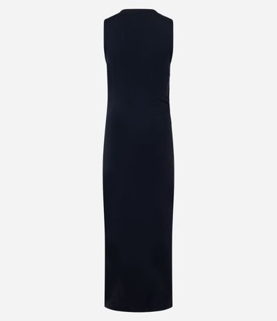 Vestido Midi en Microfibra con Drapeado Lateral y Hombro Diferenciado 7