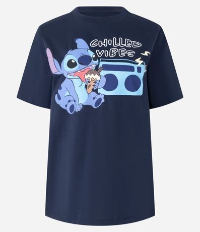 Remera Alargada en Algodón con Estampa Stitch Chilled Vibes 4