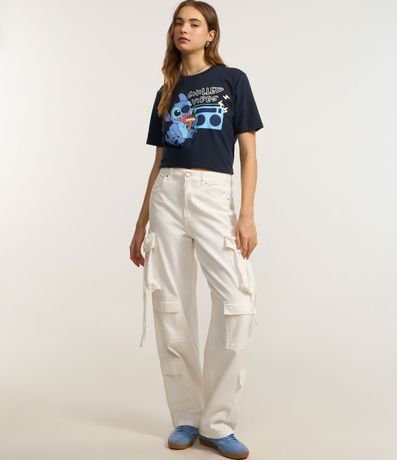 Remera Alargada en Algodón con Estampa Stitch Chilled Vibes 3