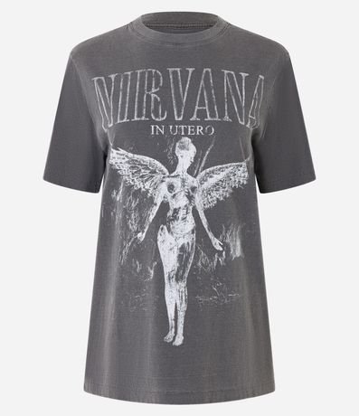 Remera Alargada en Algodón con Estampa Ángel Nirvana 5