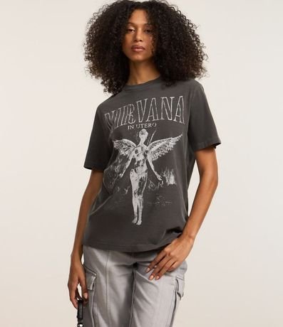 Remera Alargada en Algodón con Estampa Ángel Nirvana 2