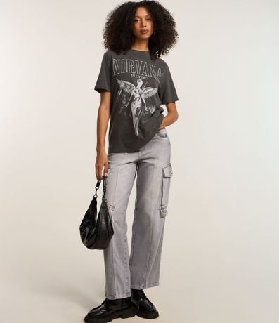 Remera Alargada en Algodón con Estampa Ángel Nirvana 3