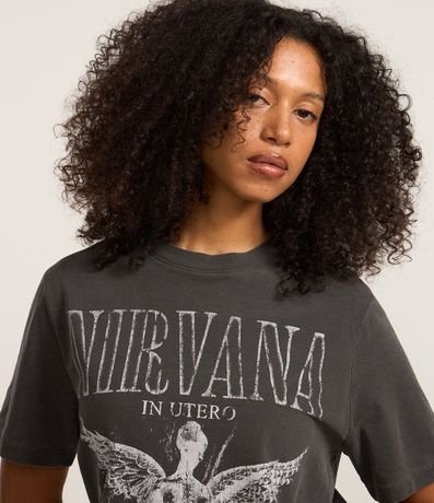 Remera Alargada en Algodón con Estampa Ángel Nirvana 4