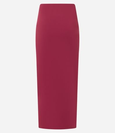 Pollera Recta Midi con Detalle Metalizado Fruncido y Encaje 8