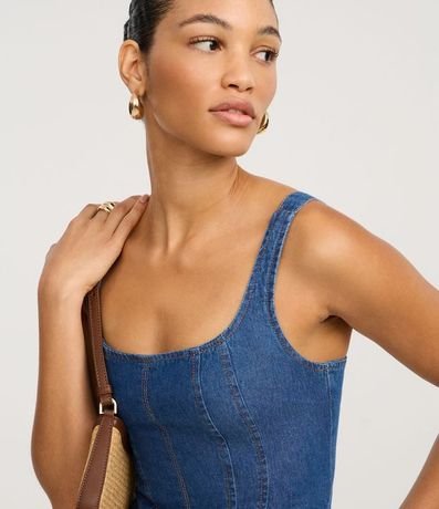 Vestido Midi en Jeans con Recorte Delanteros 3