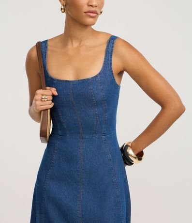 Vestido Midi en Jeans con Recorte Delanteros 4