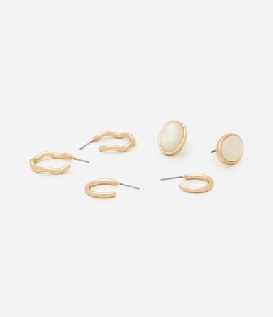 Kit 03 Argollas en Metal con Formas y Texturas Diferentes 3