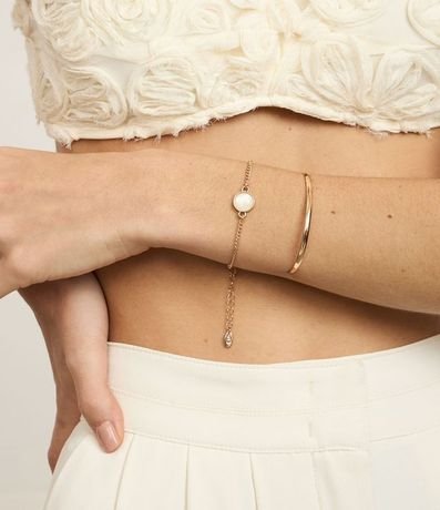 Kit 2 Braceletes en Metal Cadena con Colgante en Resina