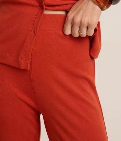 Pantalón Pantalona en Rib con Textura Acanalada y Cintura Elástica 4