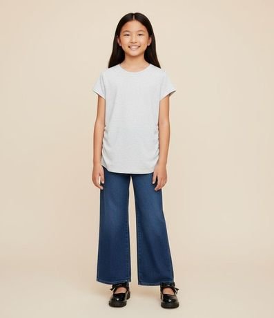 Blusa Infantil en Algodón con Drapeado Lateral - Talle 5 a 14 años