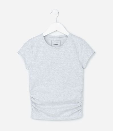Blusa Infantil en Algodón con Drapeado Lateral - Talle 5 a 14 años