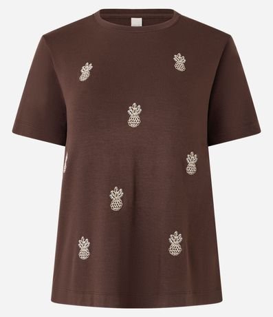 Blusa en Viscosa con Bordados de Piñas 5