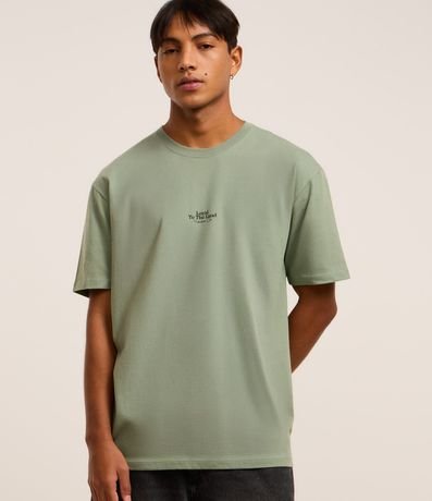 Remera Relaxed en Algodón con Estampa de Árboles y Lettering