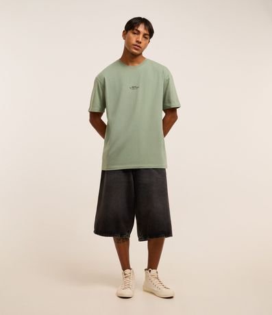 Remera Relaxed en Algodón con Estampa de Árboles y Lettering 2