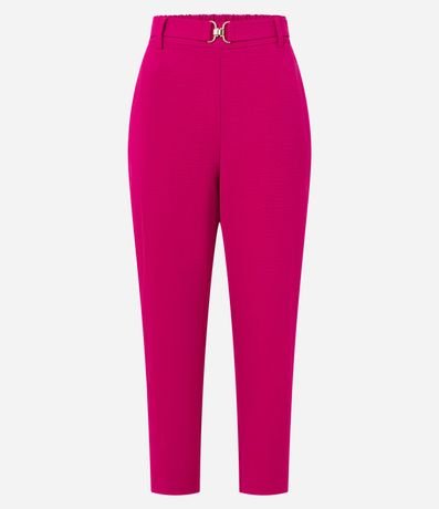 Pantalón Carrot Cintura Alta en Airflow con Hebillas Metalizadas 5