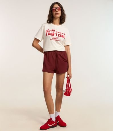 Remera Alargada en Algodón con Lettering Sorry I Dont Care 3